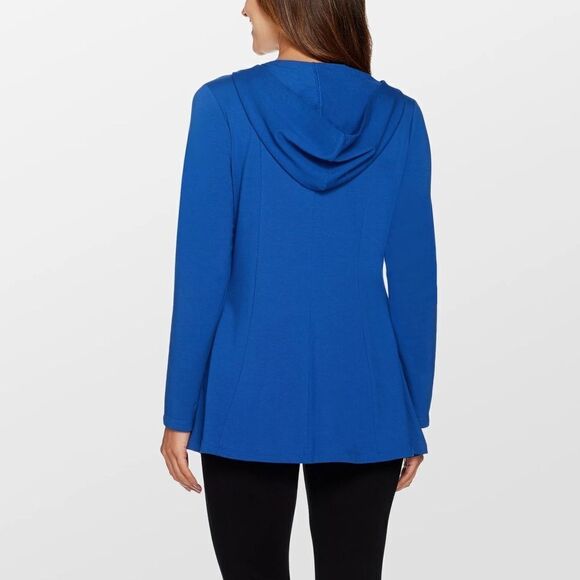 Denim & Co. Active Fit and Flare French Terry Zip Front Jacket - Picture 3 of 6